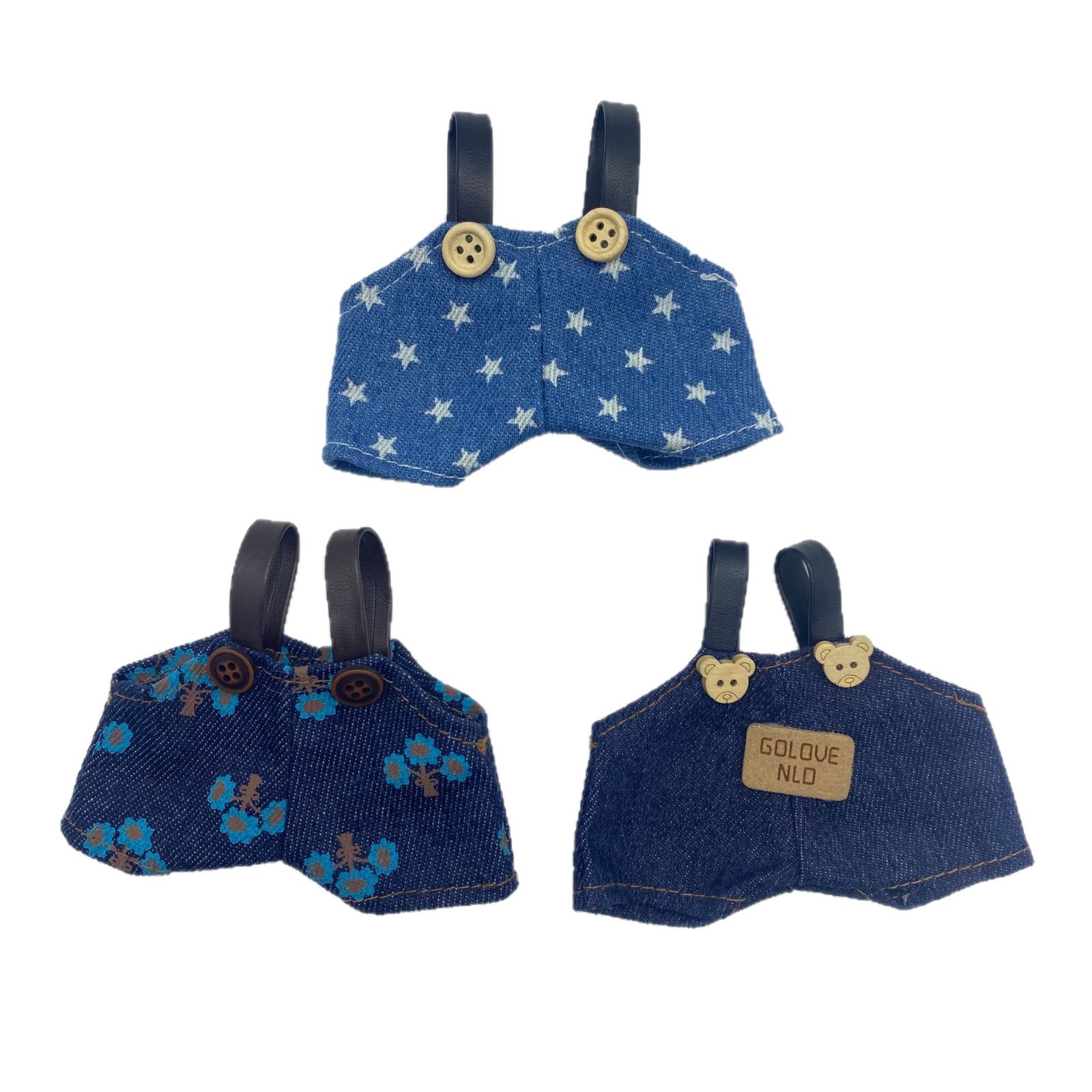 12-point doll clothes 10cm pendant doll clothes 15cm Wallace and Gromit doll denim overalls cotton doll pants