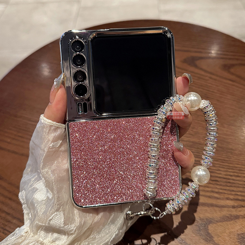 Applicable to Huawei purax phone case new women Samsung ZFlip7 folding protective case glitter VivoXFlip