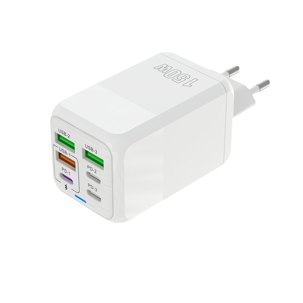 New 150W Multi-Port Charger 3USB+3PD Phone 6-in-1 Multi-Port Charging Head 5V3.1A Fast Charger