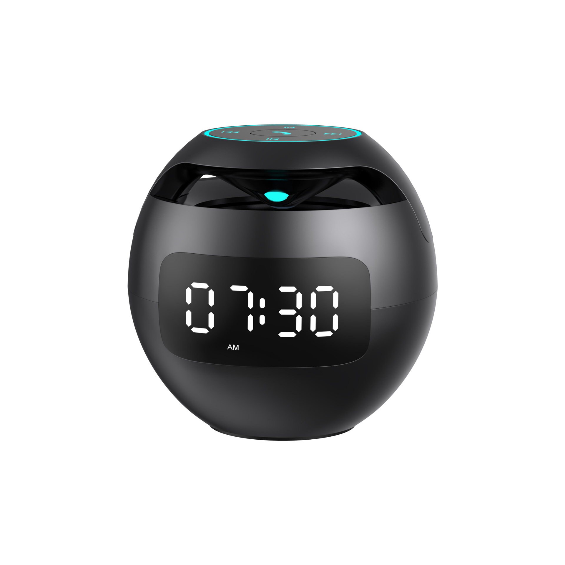 New Clock Colorful Bluetooth Speaker Mini Portable Home Round Ball Plug-in Card Small Steel Cannon Computer Audio