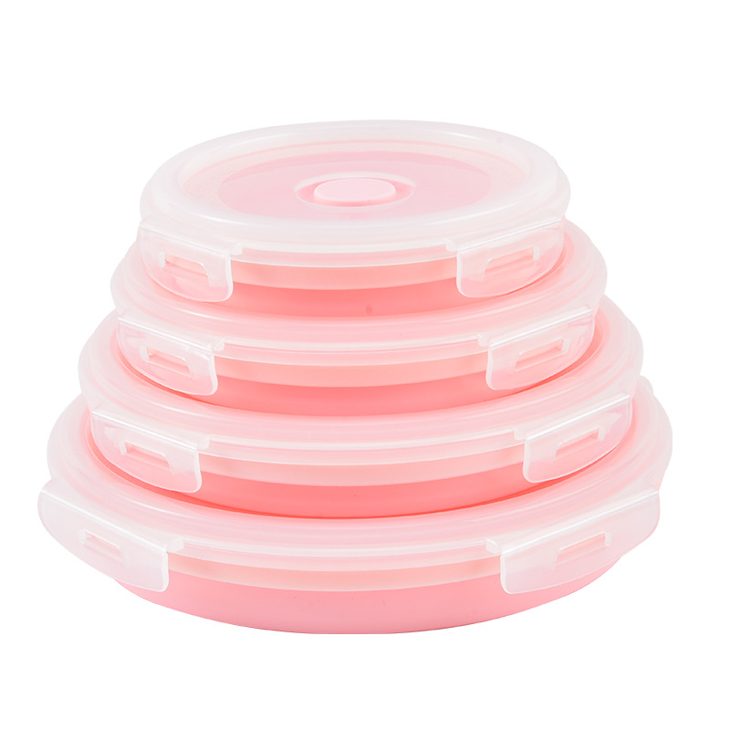 Silicone Lunch Box Household Fresh-keeping Box Children's Lunch Box Outdoor Portable Travel Bento Box Student Plate
