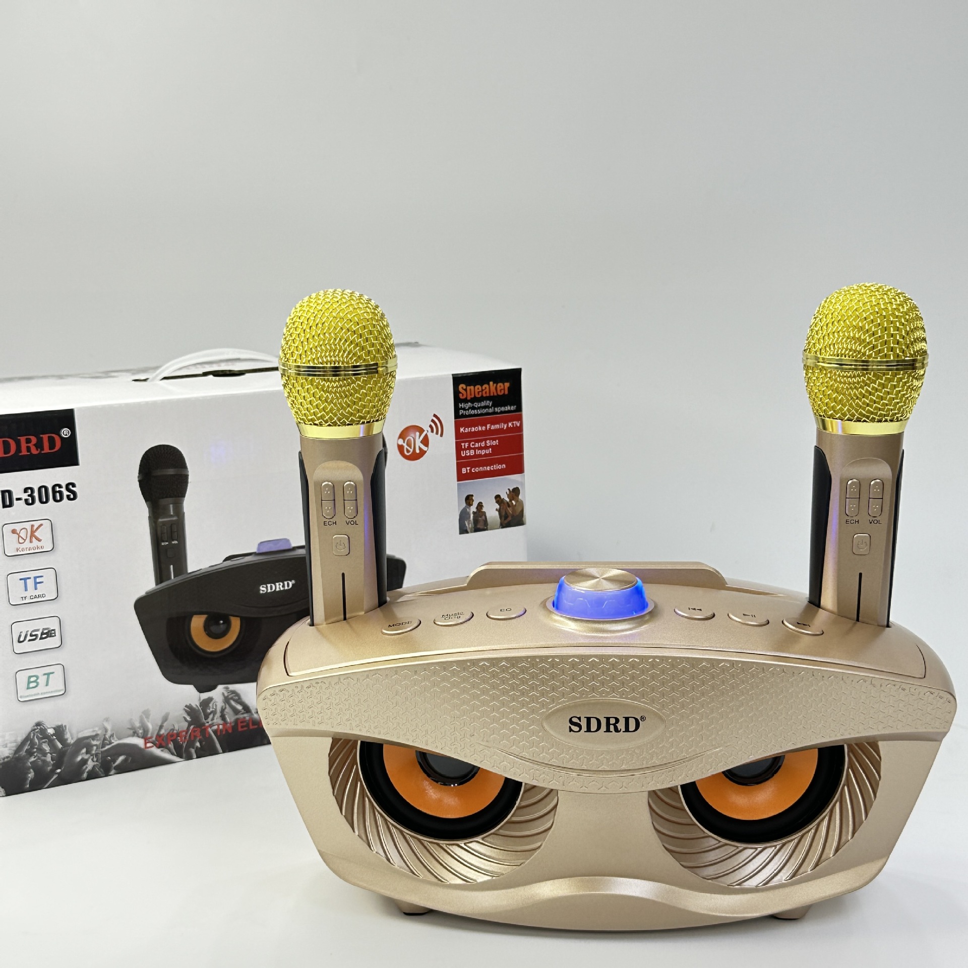 Owl SD-306S Outdoor Portable K-Song Bluetooth Speaker Wireless Microphone Home Children Singing