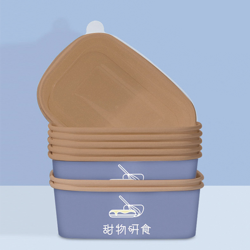 Disposable Lunch Box Kraft Paper Square Takeout Box Fruit Fast Food Lunch Box Light Meal Picnic Paper Box Salad Box
