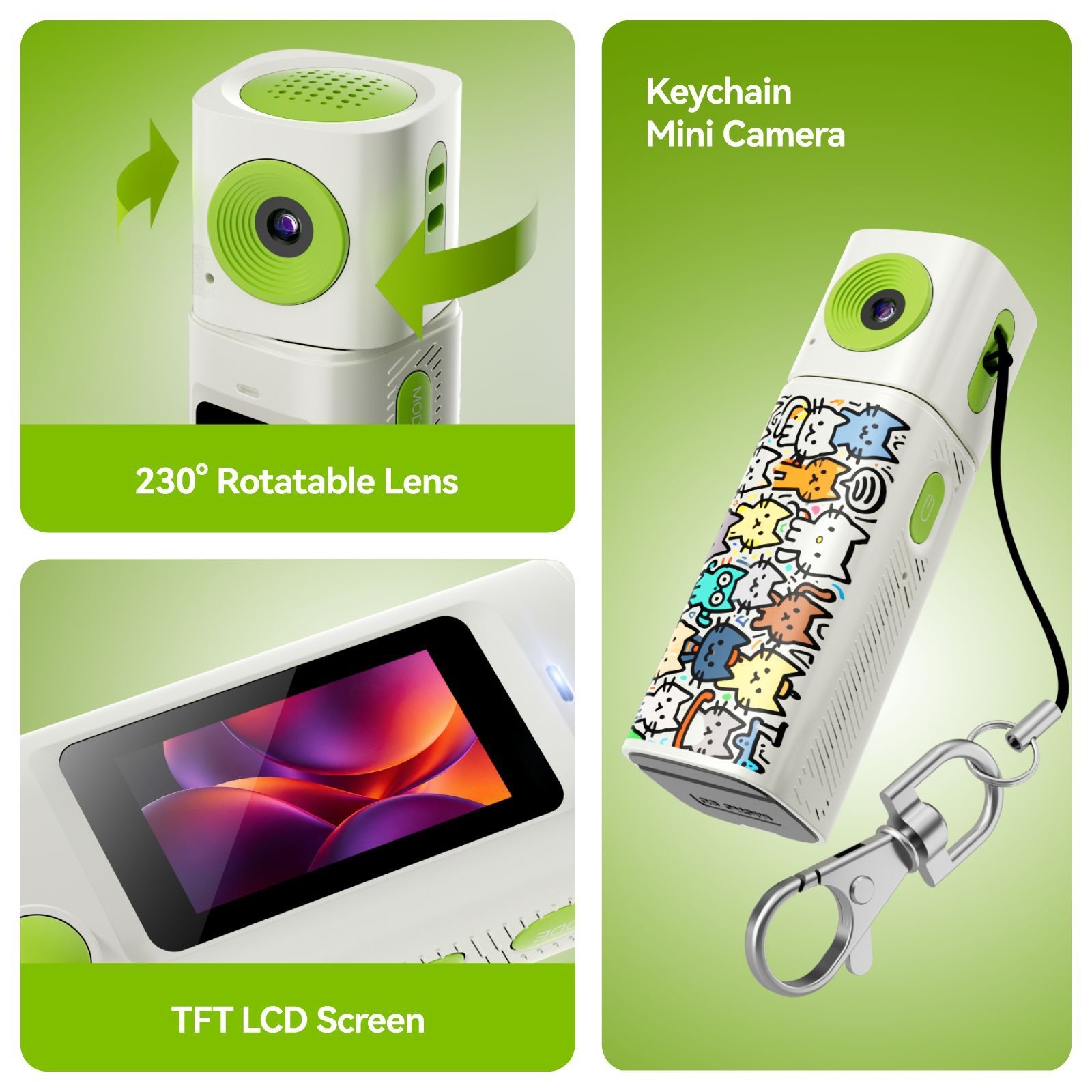 G10 Thumb High-Definition Rotating Lens Camera for Teenagers, Students, Pocket Sports Video Recorder 10