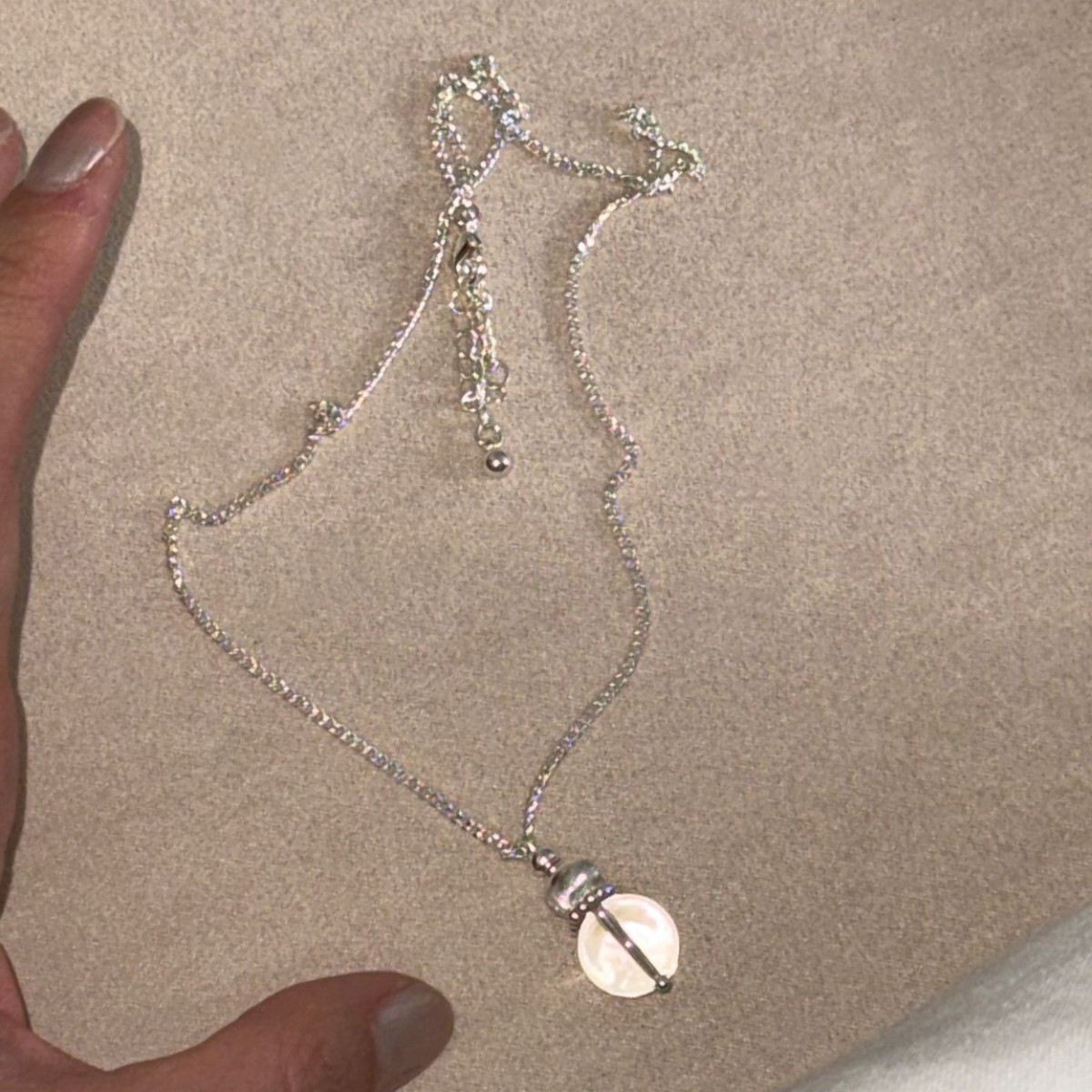 Self-made cool white crystal gourd necklace long sweater chain cat eye bead for women