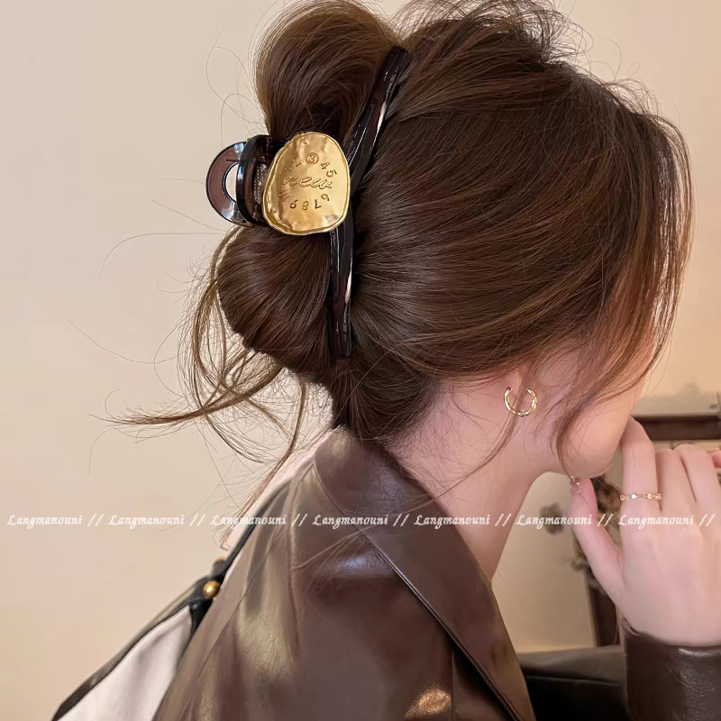 Unique beautiful claw clip for women large size for thick hair delicate back of head bun shark clip hair accessory