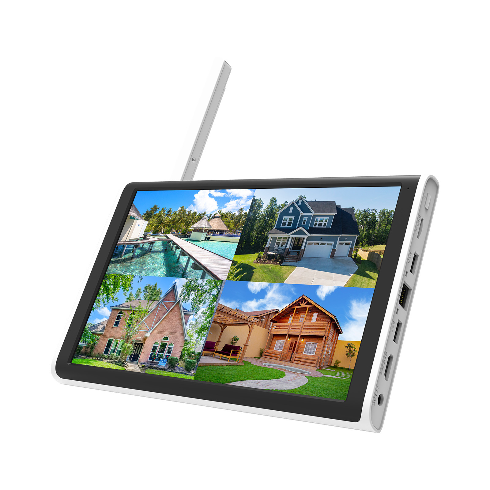 Wireless Surveillance NVR with Screen Kit 10.1 Inch Large Screen Waterproof icsee Camera CCTV Package
