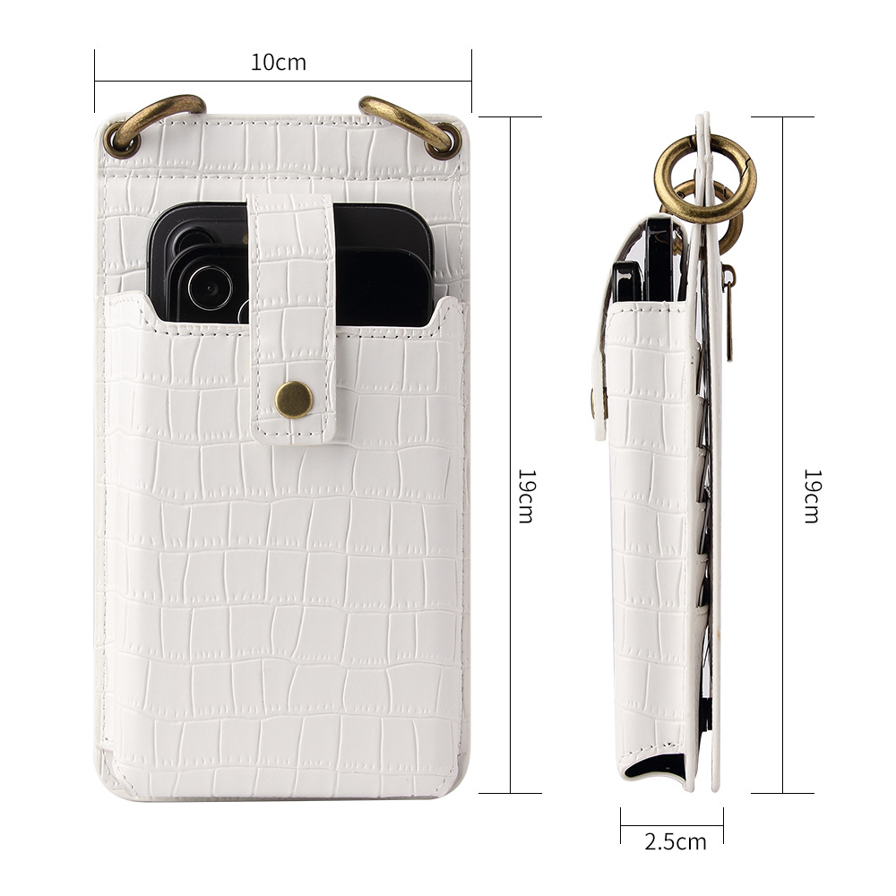 New multifunctional crossbody small bag for women, mini single shoulder crocodile texture coin purse