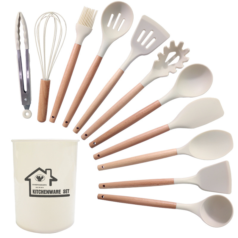 Silicone Spatula and Soup Spoon 12-Piece Set Non-Stick Silicone Spatula Household Food Grade Silicone Spatula Silicone Kitchenware Set