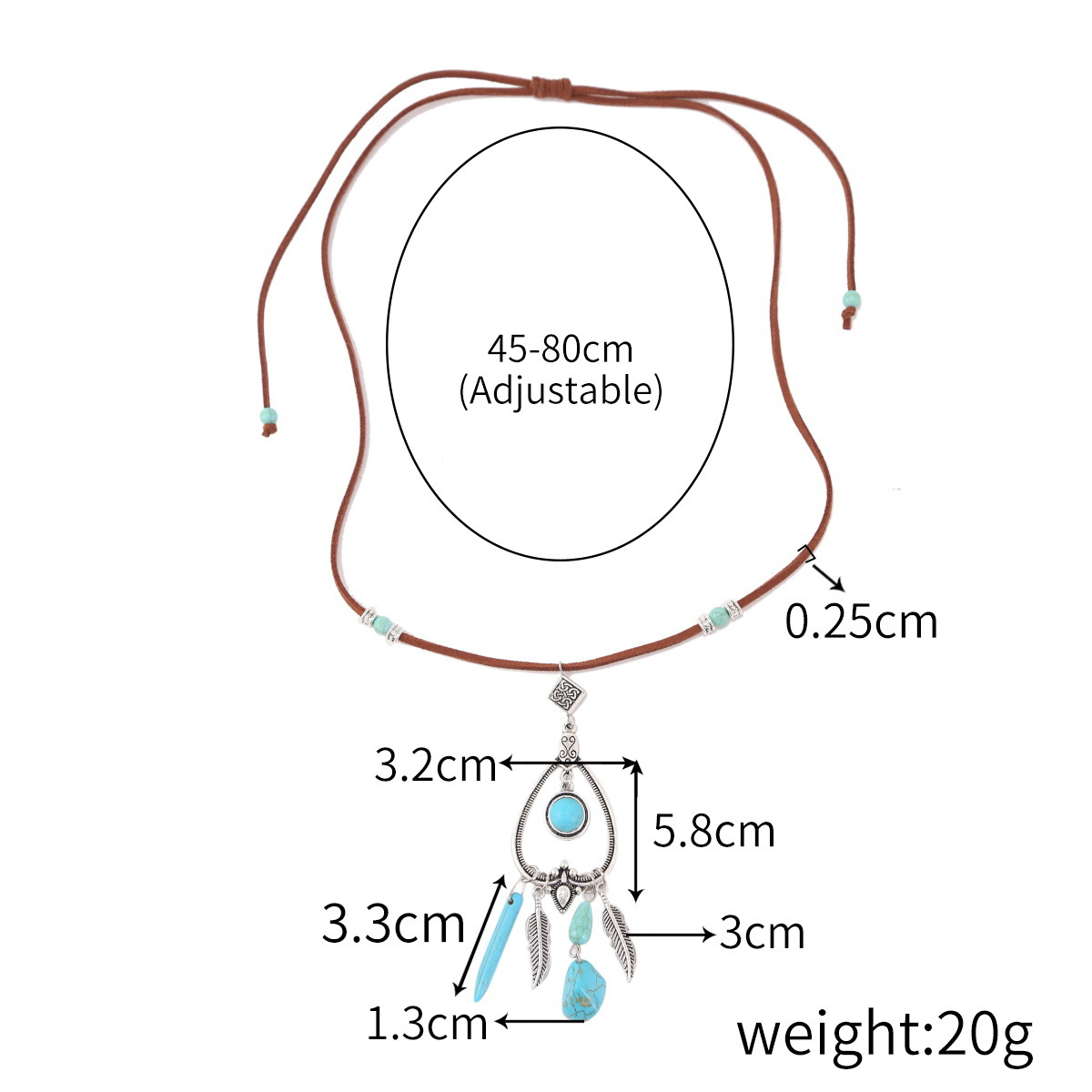 Bohemian ethnic style autumn winter jewelry turquoise pendant long sweater chain