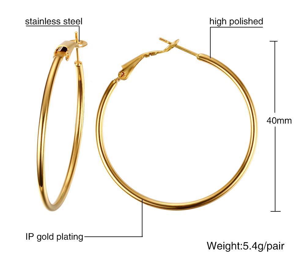 Stainless Steel Circle Earrings Exaggerated Thin Coil Large Ear Jewelry Titanium Steel Women's Accessories