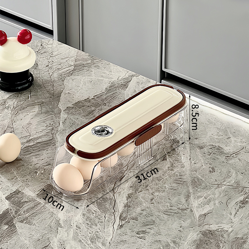 Egg Storage Box Side Door Storage Refrigerator Special Food Grade Rolling Egg Rack Fresh-Keeping Shelf Tray