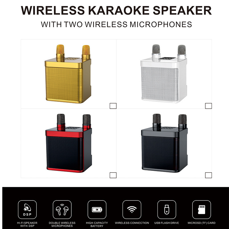 Premium Wireless Bluetooth Outdoor KTV Home Entertainment Good Sound Quality Voice Changer KTV Speaker