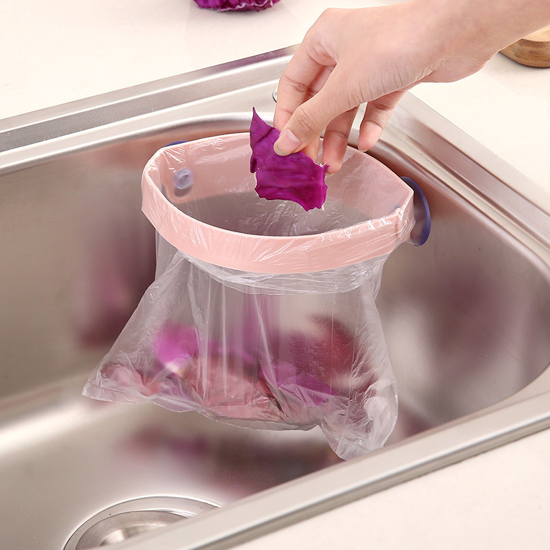 sink deodorizing garbage storage hanging bag rack mesh hanging type drawstring collection bag kitchen garbage bag storage bag
