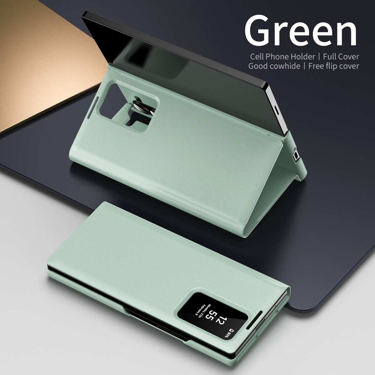 For Samsung Z Fold7/6 Phone Case Smart View Window Card Slot Business Leather Case Flip Cover Bracket Anti-Fall