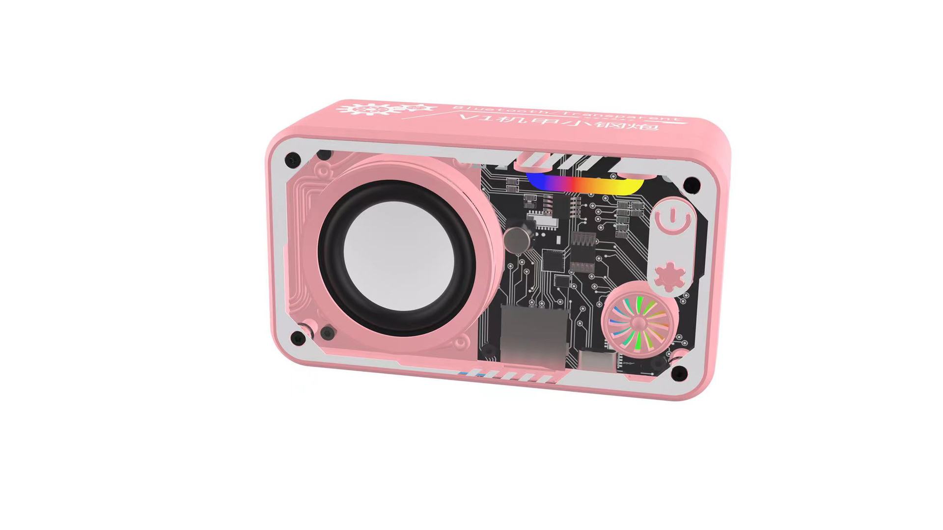 V1 A36 Transparent Mecha Card Slot Mini Speaker Wireless Bluetooth Mini Speaker Outdoor Portable Small Desktop Speaker