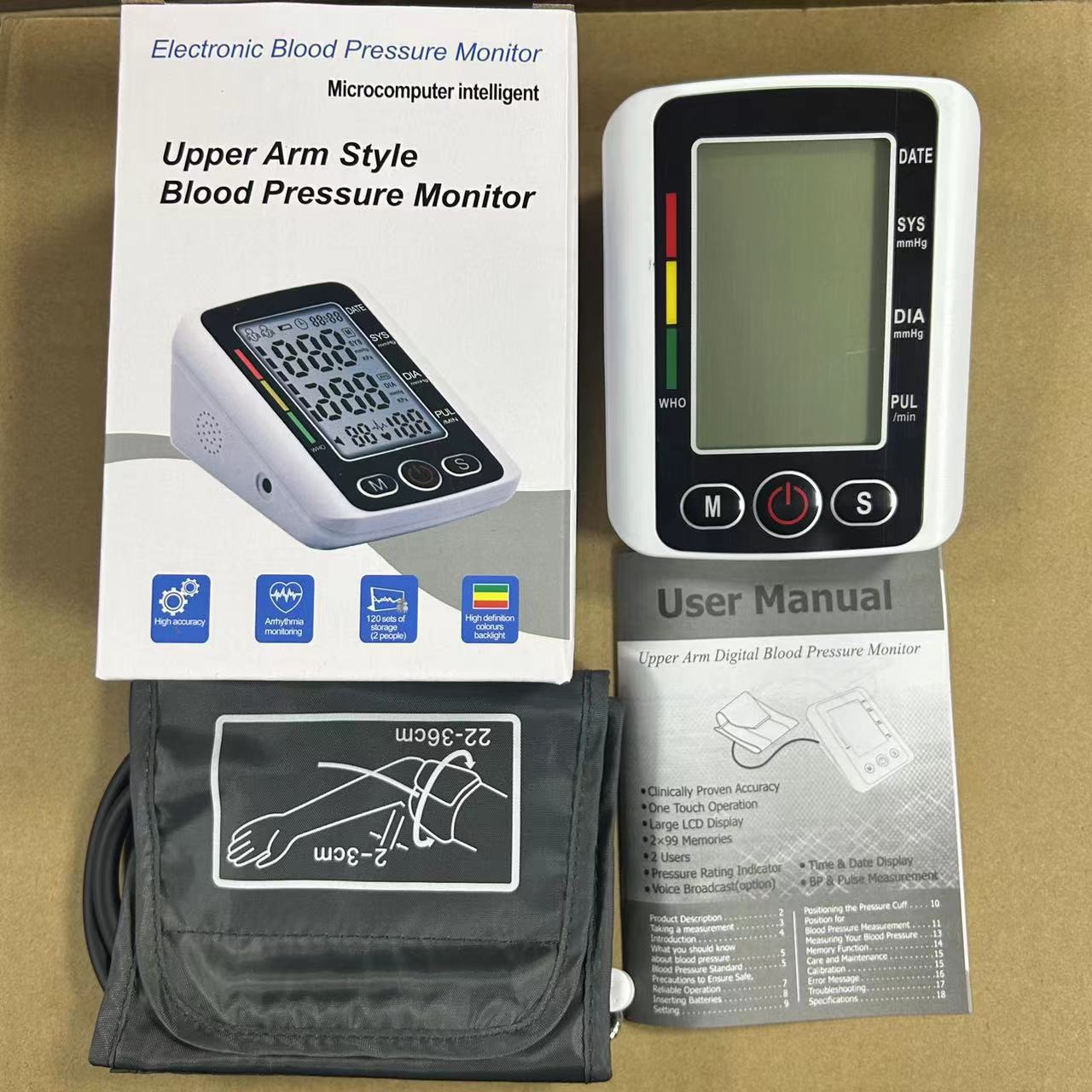 Large Screen Blood Pressure Monitor Fully Automatic Electric Intelligent Blood Pressure Measuring Instrument Export Medical Grade High Precision Blood Pressure Monitor