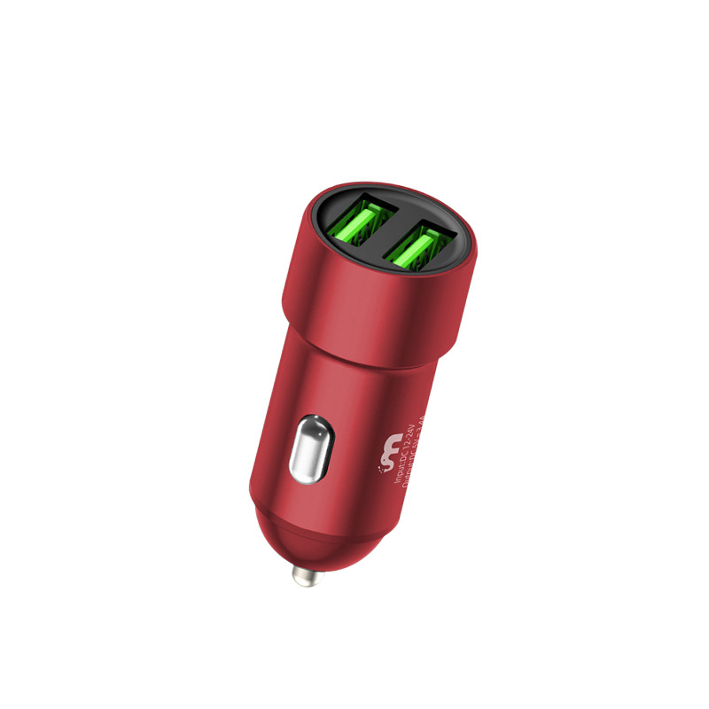 Baitong K5 Car Phone Charger 3.4A Fast Charging Dual Port USB Car Power Converter Metal Car Charger Head