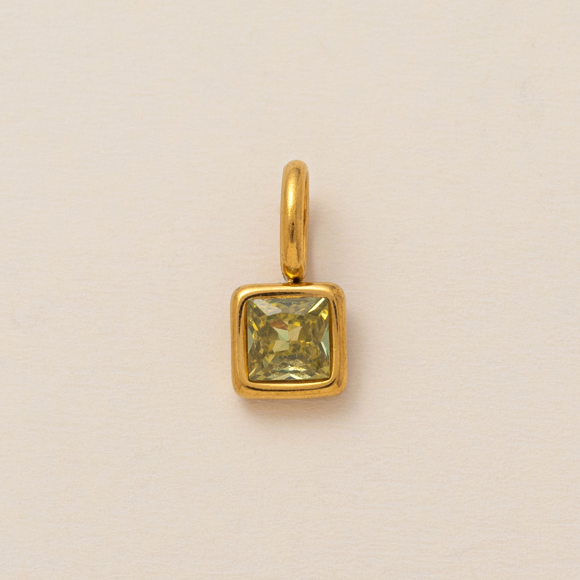 Colorful 12 birthstone pendant DIY accessory necklace for women twelve birthstone square colorful zircon pendant锁骨