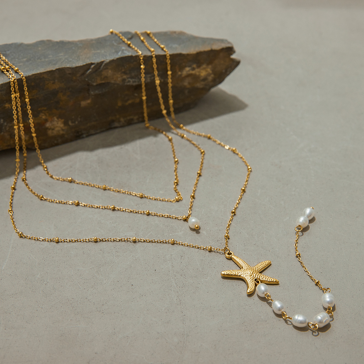 Jieding stainless steel pearl necklace titanium steel titanium steel starfish accessories accessories women