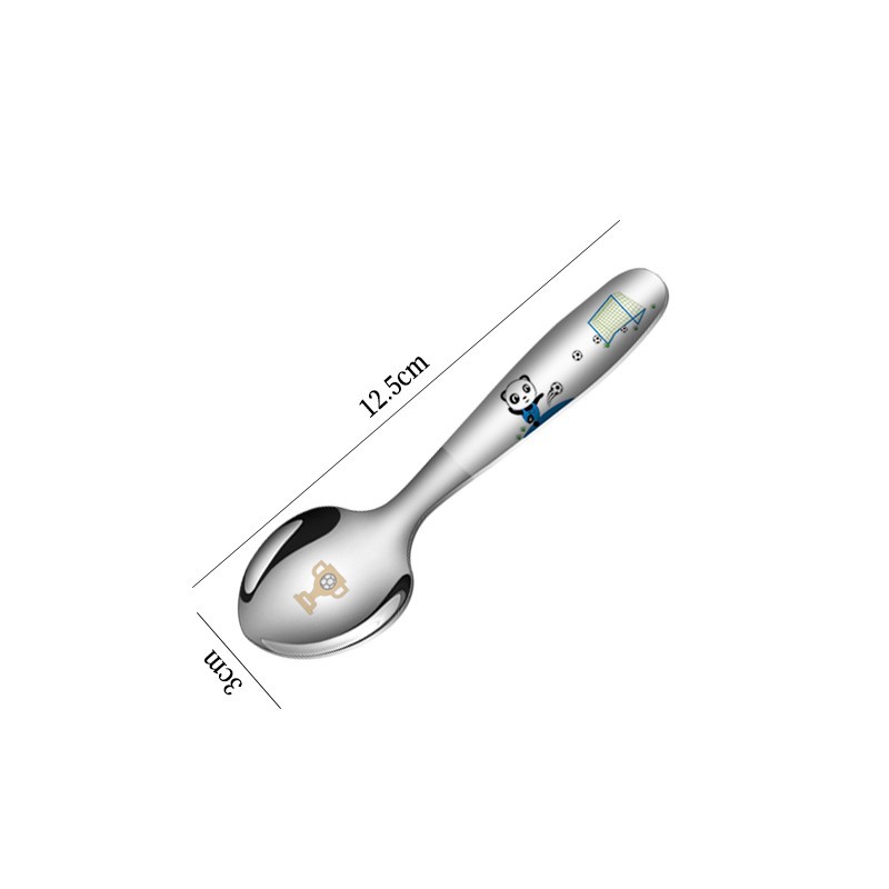 Children's cutlery knife fork spoon 304 stainless steel set 4-piece laser cartoon pattern western knife fork