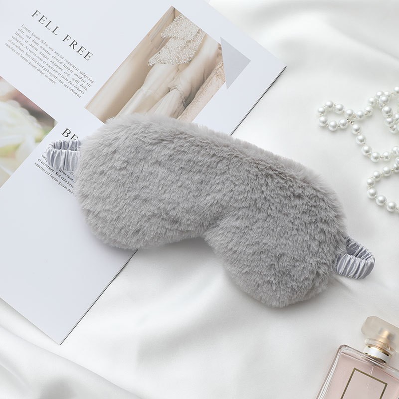Imitation rabbit fur light-blocking sleep eye care mask, home travel outdoor children men and women hot compress steam eye