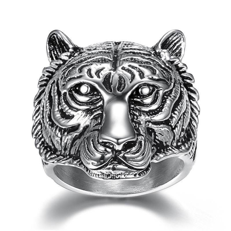 Accessory Tiger Head Ring Men's Stainless Steel Finger Ring Hand Jewelry