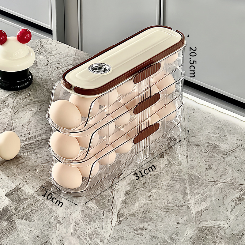 Egg Storage Box Side Door Storage Refrigerator Special Food Grade Rolling Egg Rack Fresh-Keeping Shelf Tray