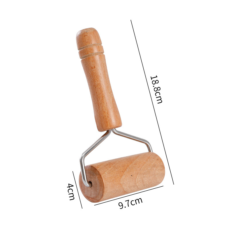 Wooden Handle Rolling Pin Double Head Solid Wood Roller for Dumpling Wrapper Beech Wood Rolling Pin Baking Tool