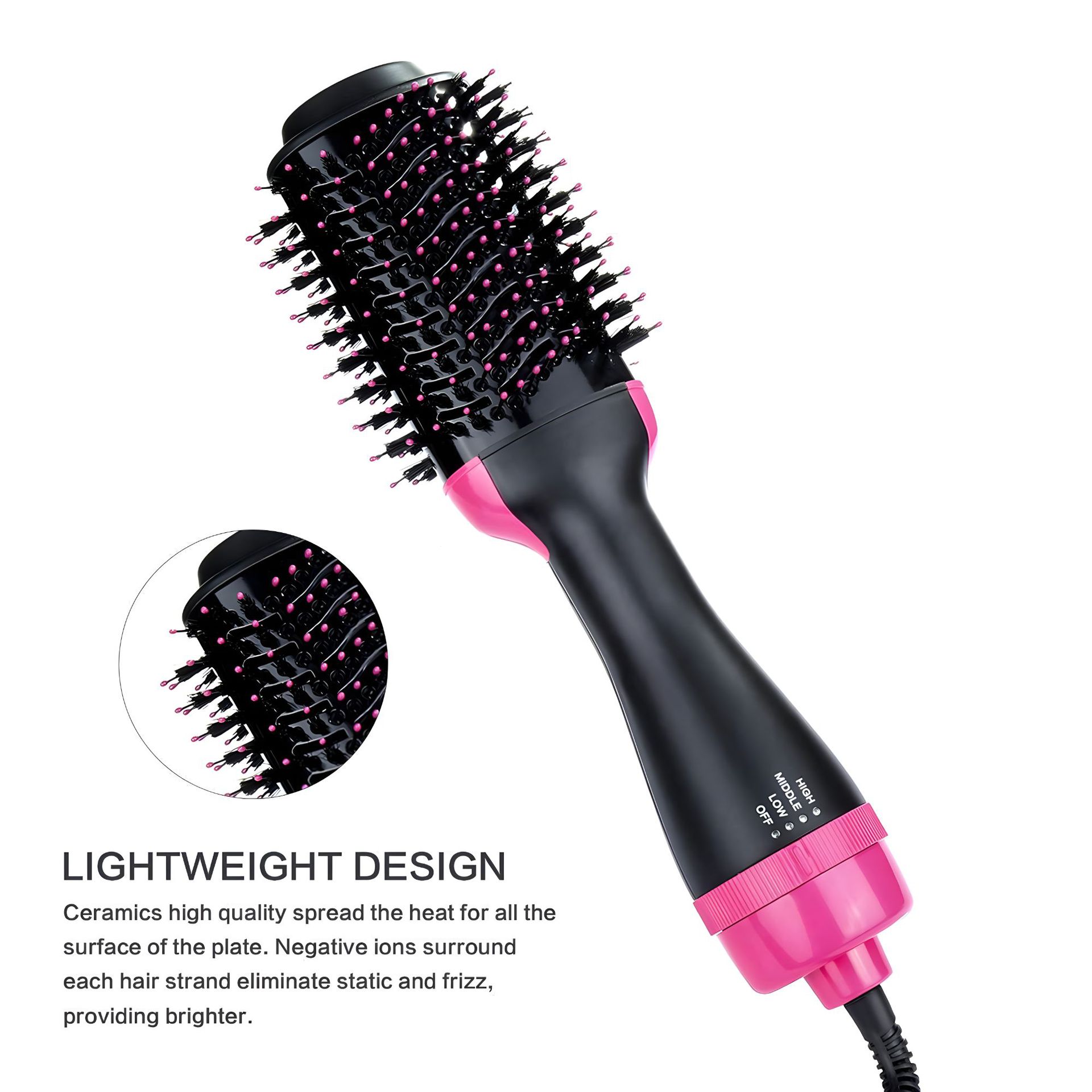 Multifunctional Hot Air Comb Curling Iron 2-in-1 Negative Ion Wet and Dry Curling and Straightening Two-in-One Non-Damaging Hair