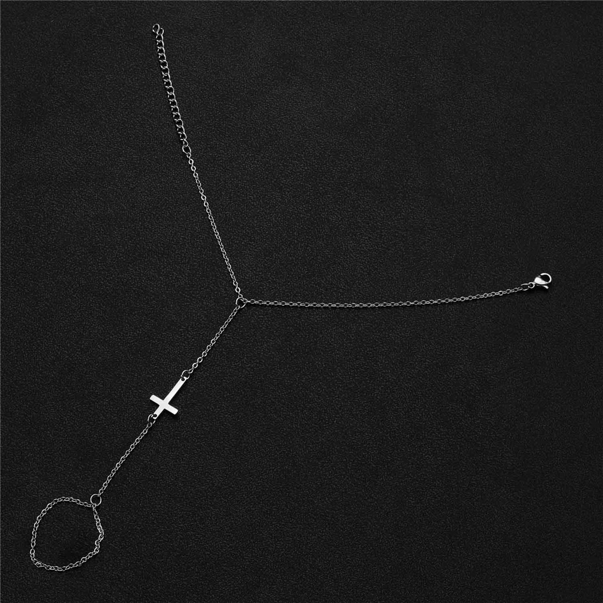 Elegant style stainless steel bracelet with cross pendant, charming exquisite ring bracelet, treasure accessory
