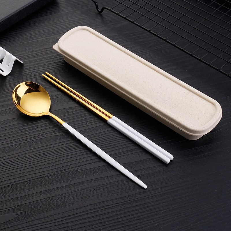 白金2件套{勺+筷+盒}