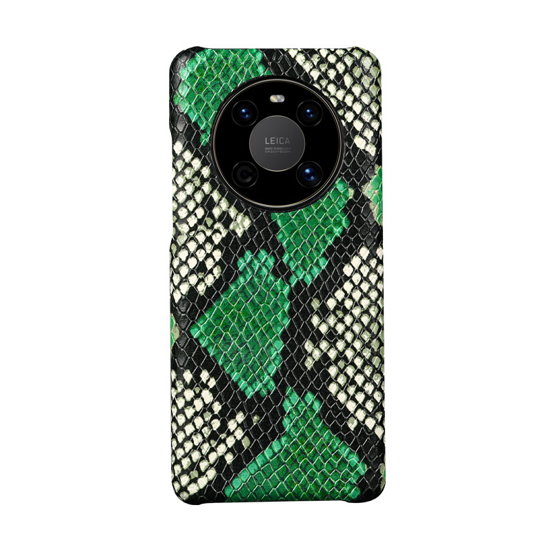 Applicable Huawei Mate 50 Pro phone case genuine leather anti-drop P40/30 python pattern male female protective case Pro