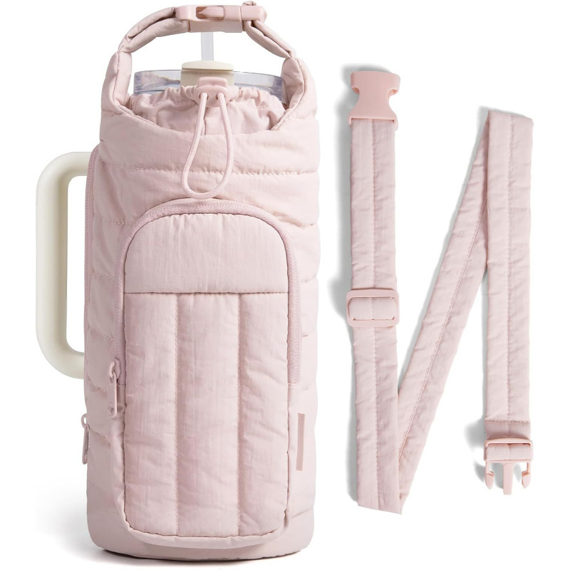 New Water Bottle Cover Quilted Insulated Water Bottle Cover Twill Water Bottle Single Shoulder Bag Water Bottle Bag Crossbody Water Bottle