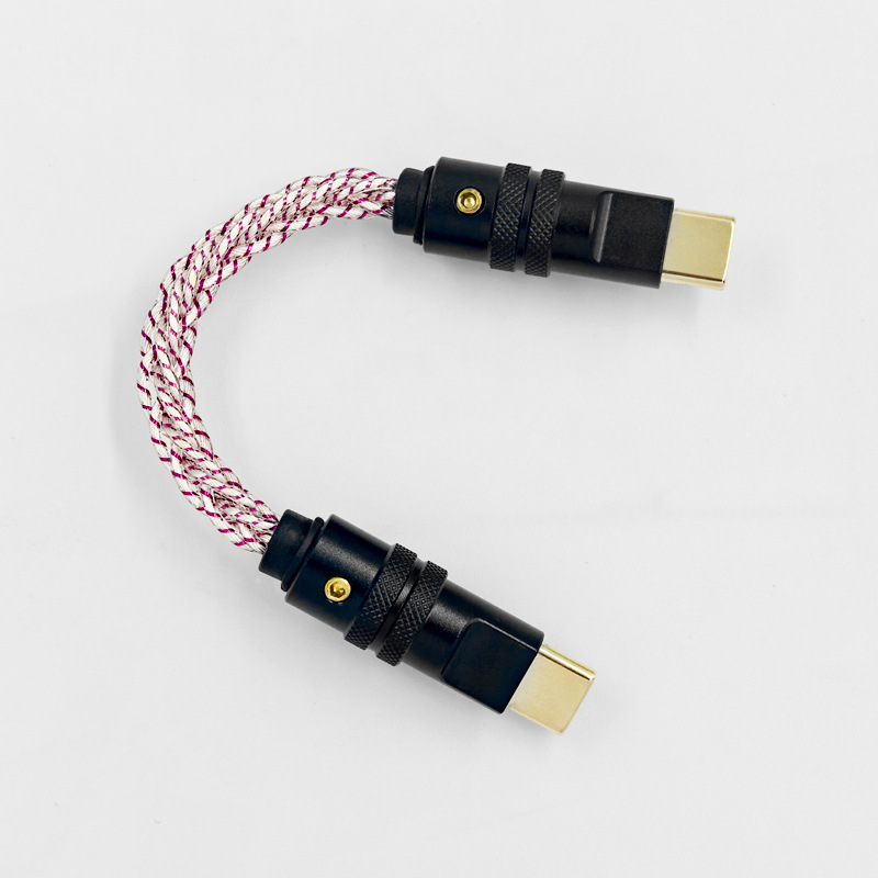 Earphone Type-C to Type-C audio adapter cable small tail OTG cable single crystal copper connection cable pure silver cable