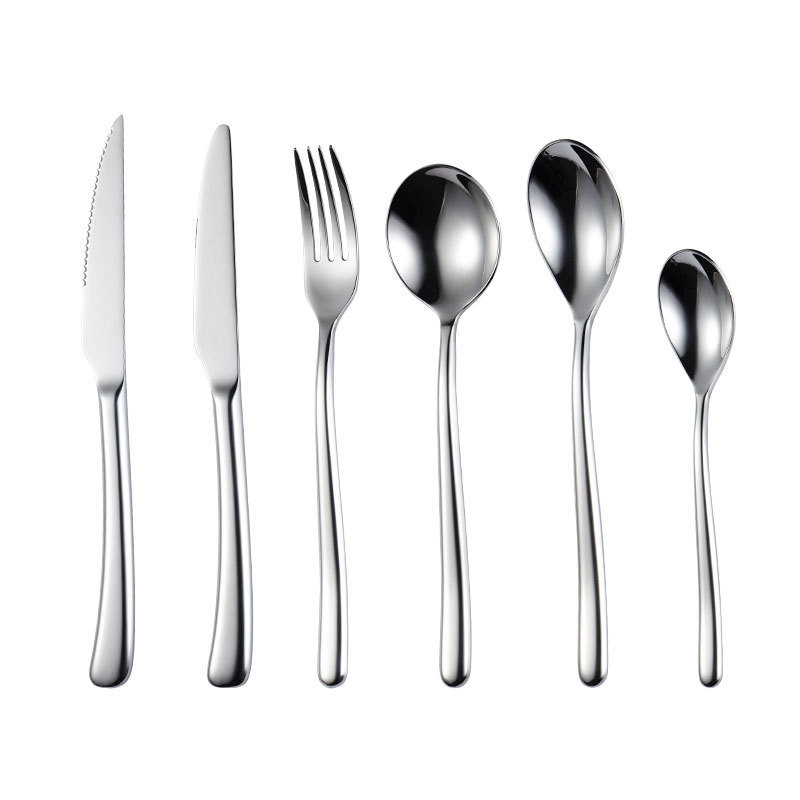 304 stainless steel tableware moonlight knife fork spoon, thickened spoon, steak knife, hotel restaurant Western tableware