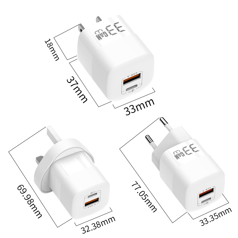 Mini PD33W GaN Charger for Apple 17 Phone Charging Head Huawei 22.5W Fast Charging Head
