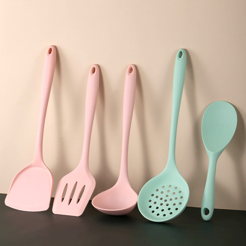 Silicone Kitchen Utensils Soup Spoon Spatula Slotted Spoon Non-stick Pan Kitchenware Food-grade Kitchen Set