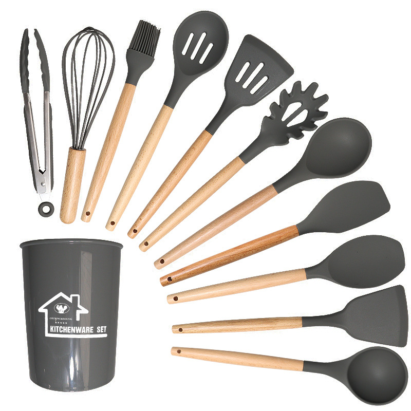 Silicone Spatula and Soup Spoon 12-Piece Set Non-Stick Silicone Spatula Household Food Grade Silicone Spatula Silicone Kitchenware Set
