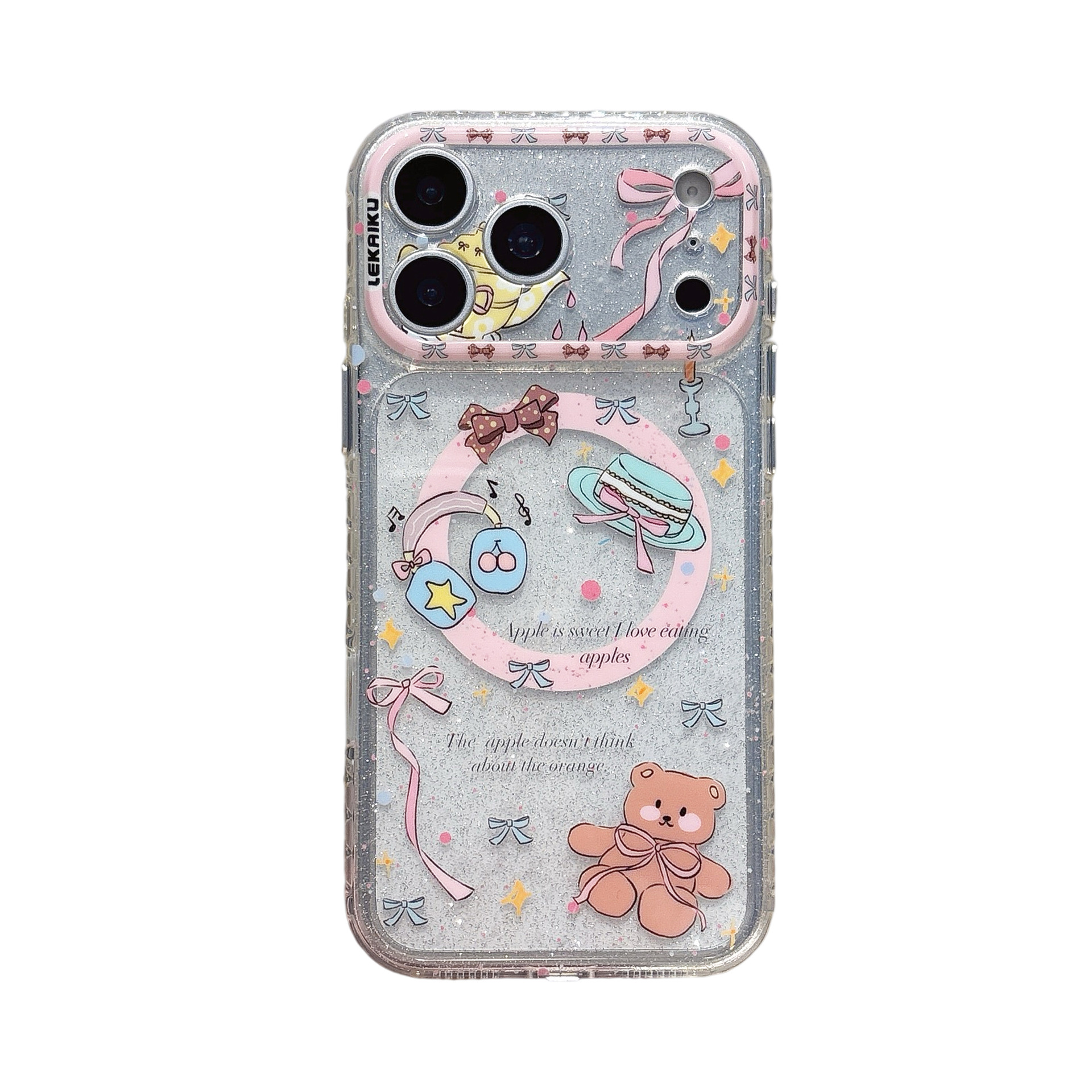 For iPhone 17 Pro Max Cartoon Graffiti AI Button Phone Case Apple 16 Animal Party Magnetic Transparent Case