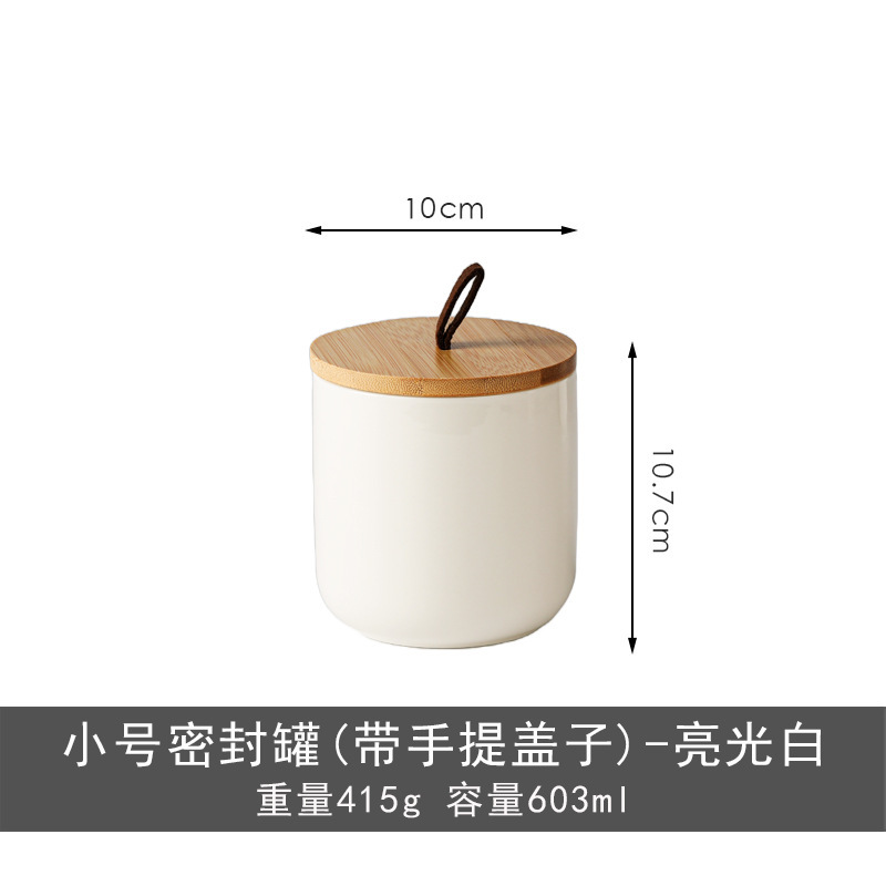 Ceramic storage jar with airtight lid silicone ring water cup lid home food jar cup lid tea canister customizable logo