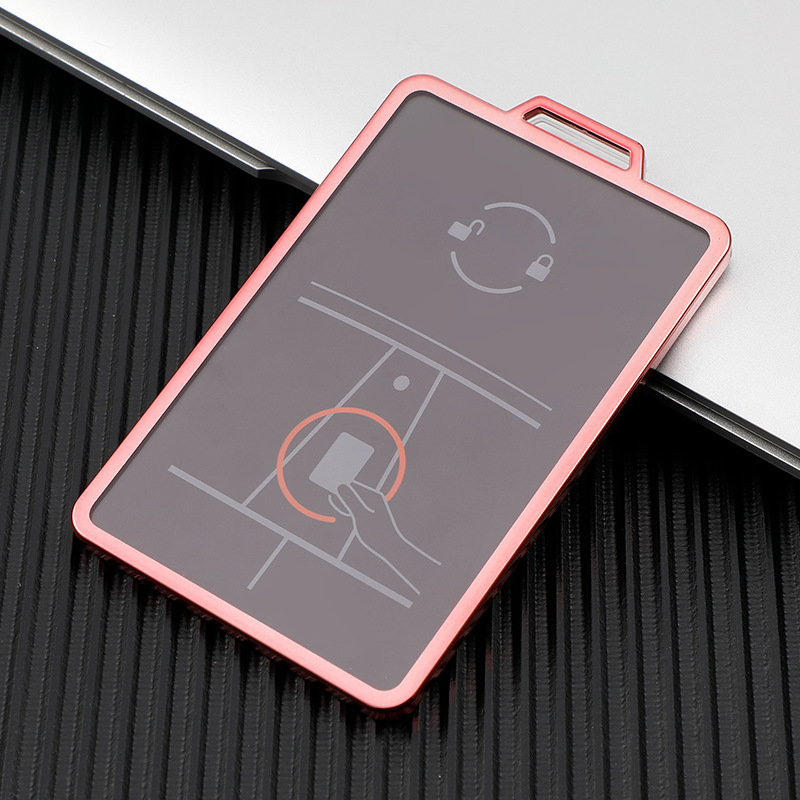 For Tesla Model 3 Model Y Model S Model X Leather Grain Card Key Bag Case Buckle