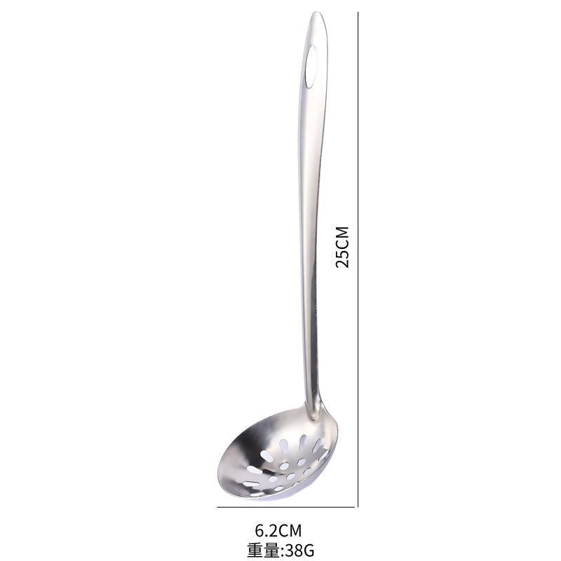 201 non-magnetic stainless steel hot pot spoon, thickened household soup spoon, slotted spoon, food stall hot pot restaurant tableware pot products