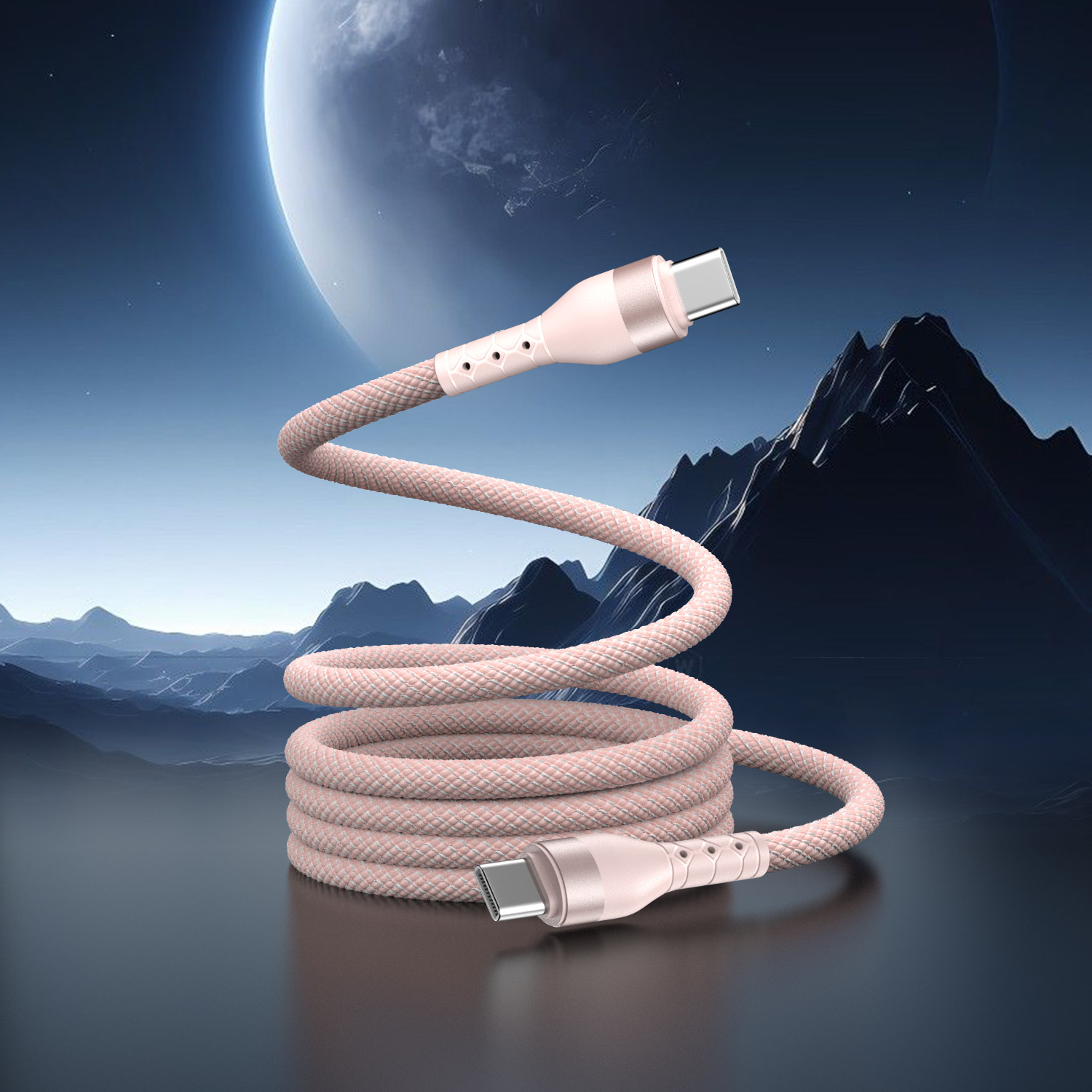 Dual Type-C Charging Cable for iPhone Apple Huawei Xiaomi 100W Magnetic Fast Charging Data Cable