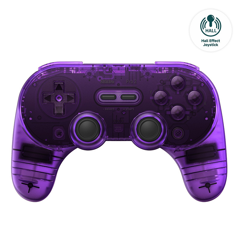 8bitdo PRO 2 Special Edition Transparent Bluetooth Multi-Platform Game Controller with Back Buttons Hall Effect