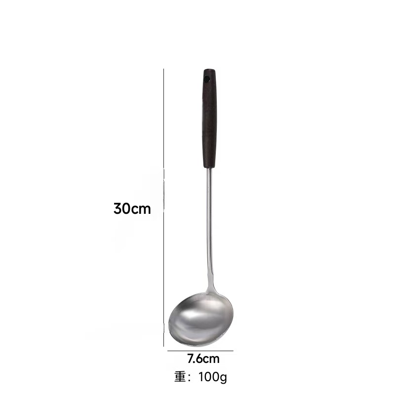 304 stainless steel spatula, thickened wooden handle kitchen tool set, kitchen utensils, cooking spoon, spatula, soup spoon, colander, frying spatula