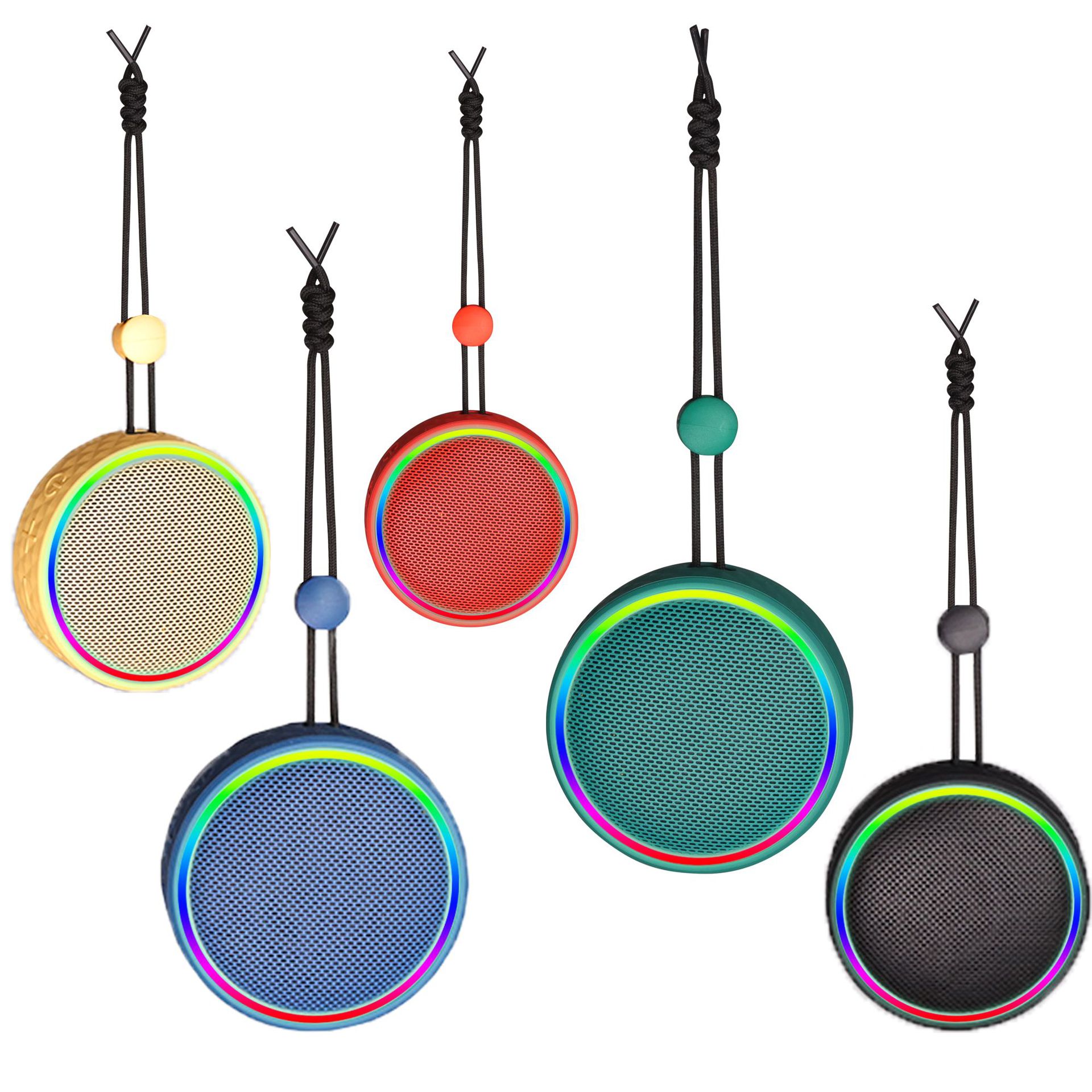 Custom Outdoor Waterproof Lanyard Portable Bathroom Speaker Plug-in Card Loud Volume Wireless Suction Cup Mini Bluetooth Small Speaker
