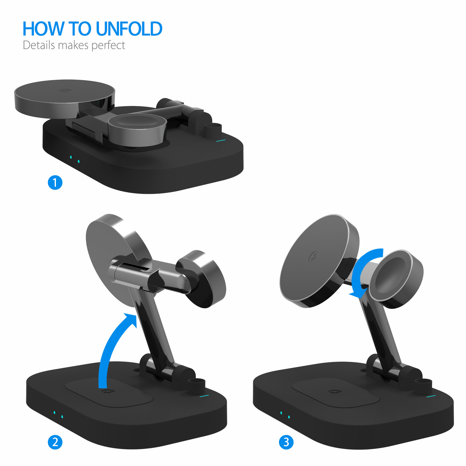 F22 Wireless Charger Magnetic Wireless Charger 15W Wireless Charger 4-in-1 Wireless Charger