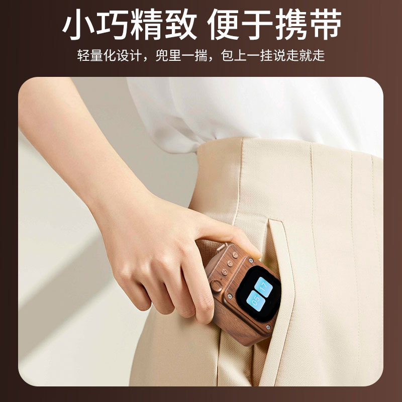 Mechanical Wood Grain Bluetooth Speaker White Noise Sleep Plug-in Card Touch Screen Small Speaker Valentine's Day Birthday Gift