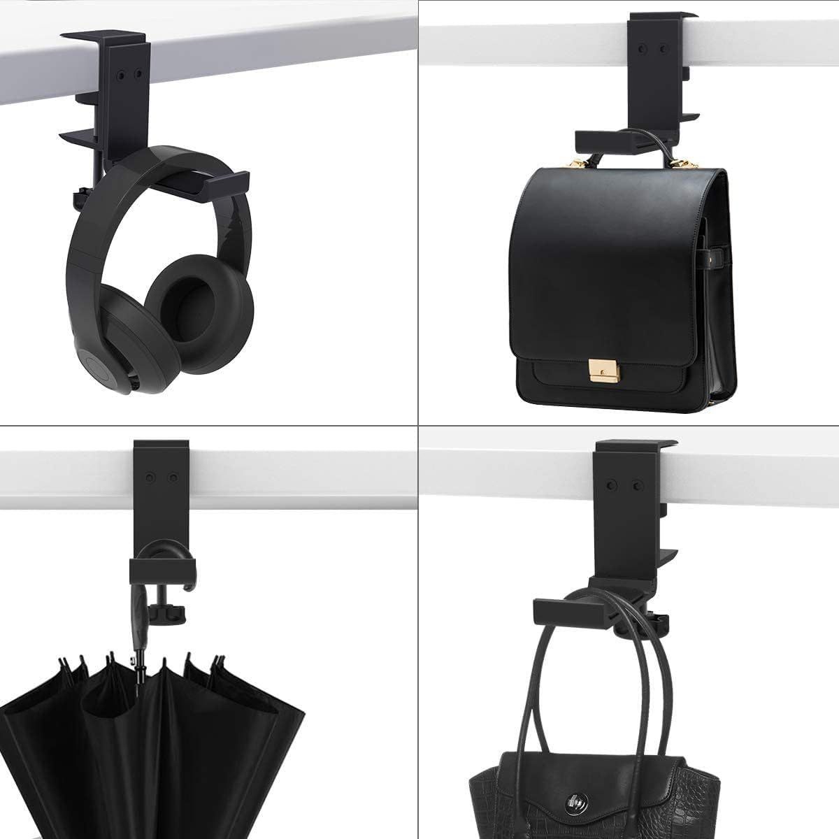 Office desk headphone stand, over-ear headset stand, multifunctional folding aluminum alloy headphone hook